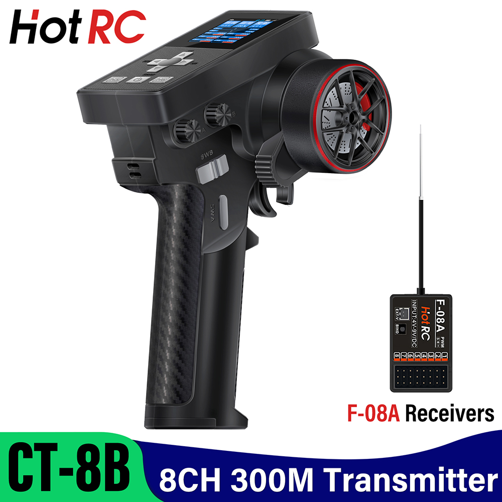 Radio Transmitter 2.4Ghz - NIEUWE HotRC CT-8B 8CH Radio Zender