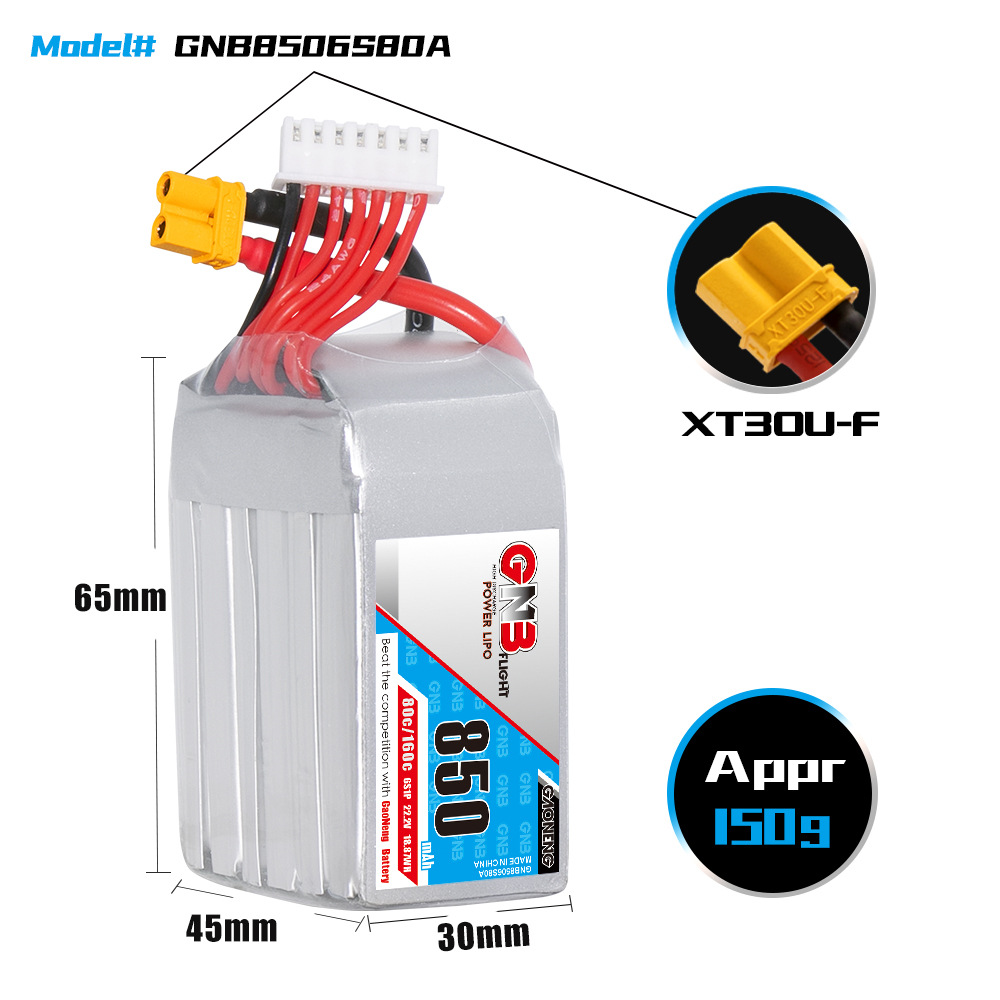 GNB 6S 22,2V 850mAh 80C/160C L - Lipo Battery 6S recensie en prijs