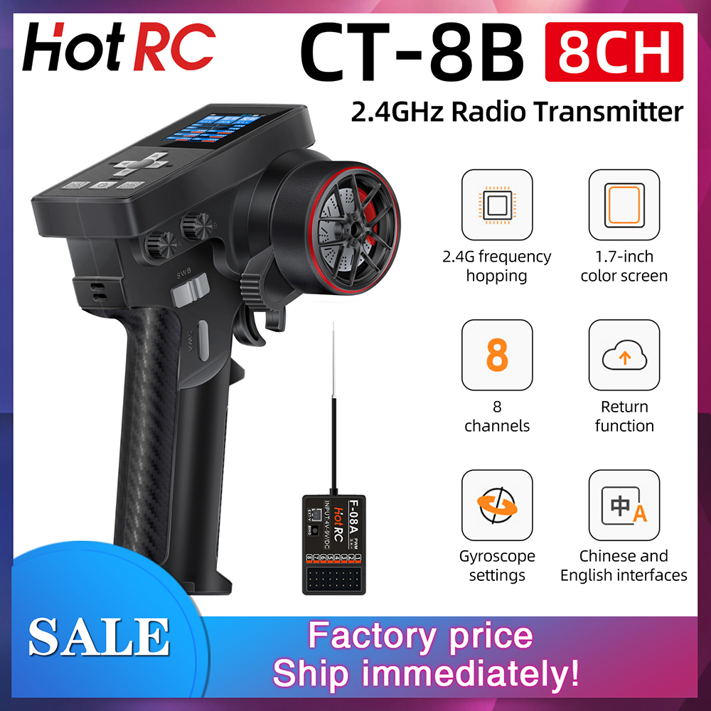 NIEUWE HotRC CT-8B 8CH Radio Z - Radio Transmitter 2.4Ghz recensie en prijs