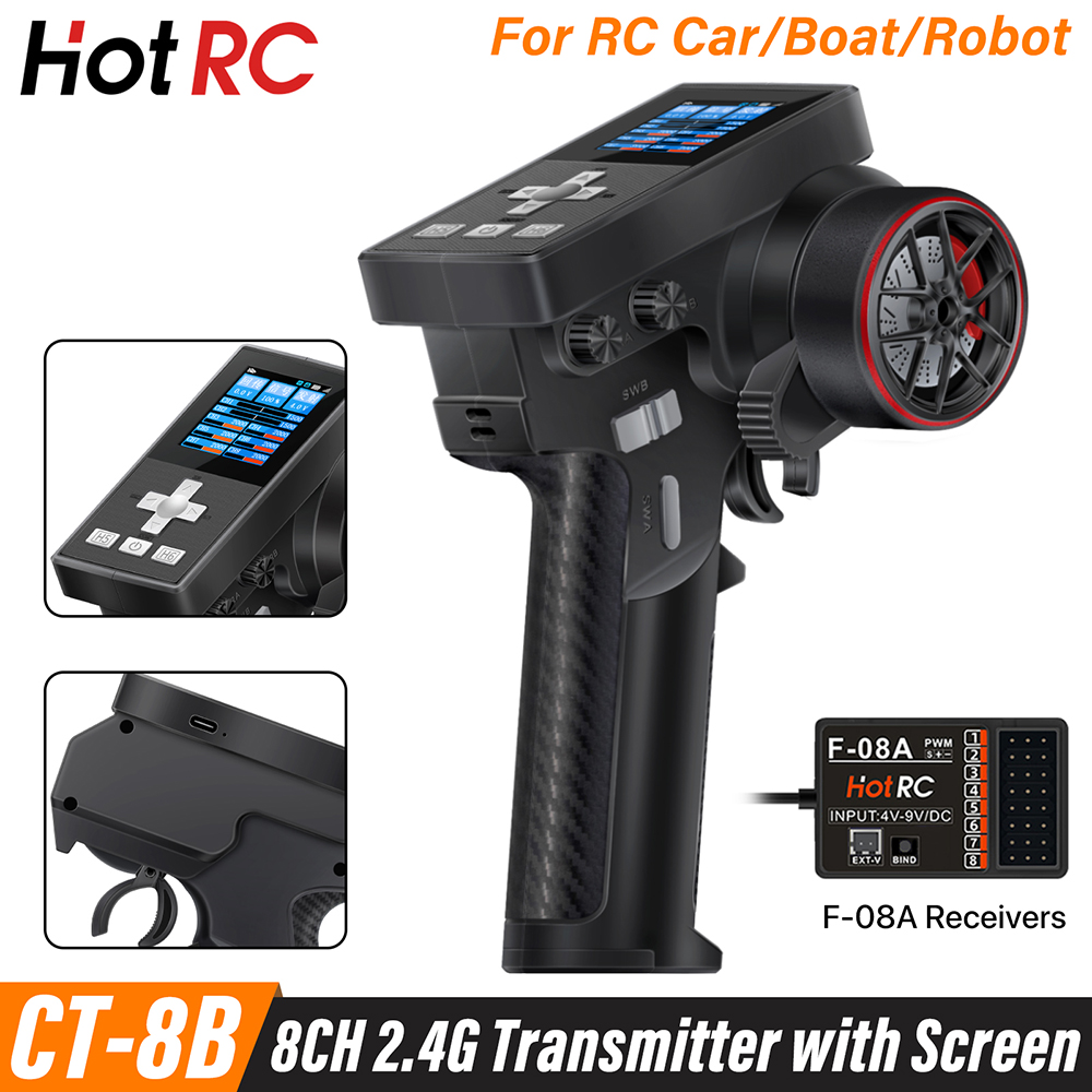 NIEUWE HotRC CT-8B 8CH Radio Z - Radio Transmitter 2.4Ghz recensie en prijs
