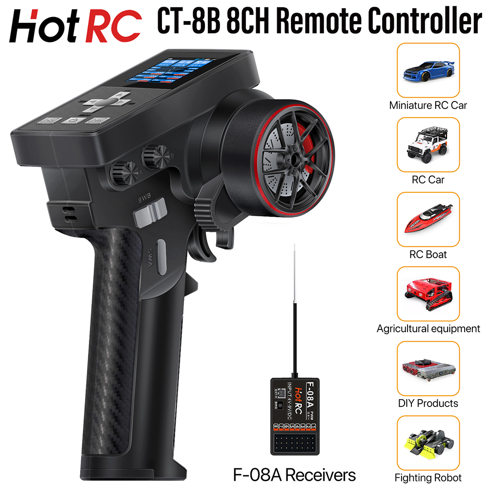 NIEUWE HotRC CT-8B 8CH Radio Z - Radio Transmitter 2.4Ghz recensie en prijs