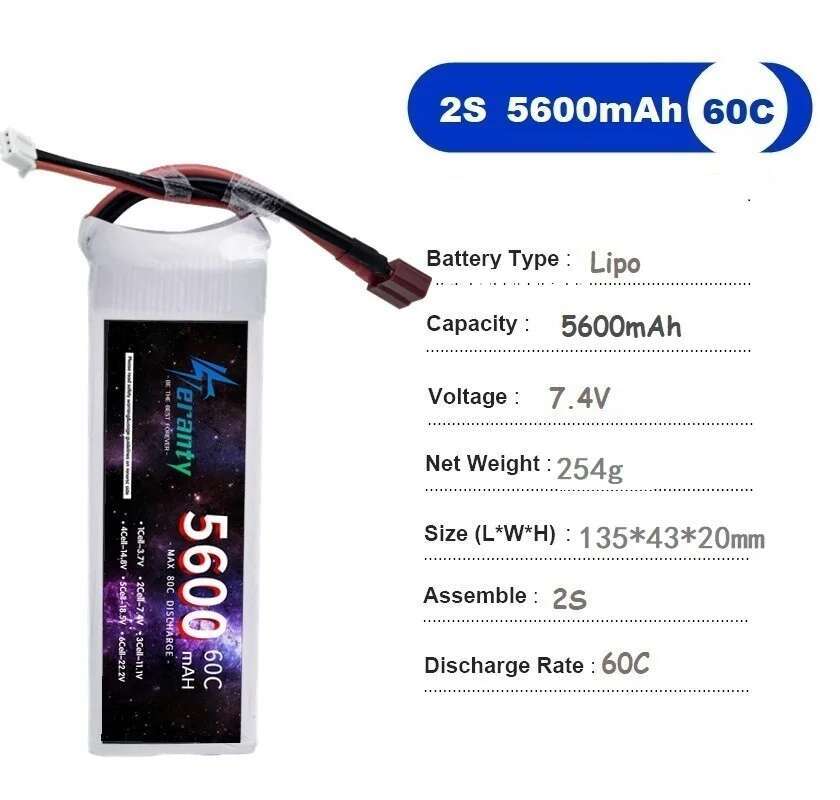 TERANTY 5600MAH 60C 2S 3S 4S 6 - Lipo Battery 6S recensie en prijs