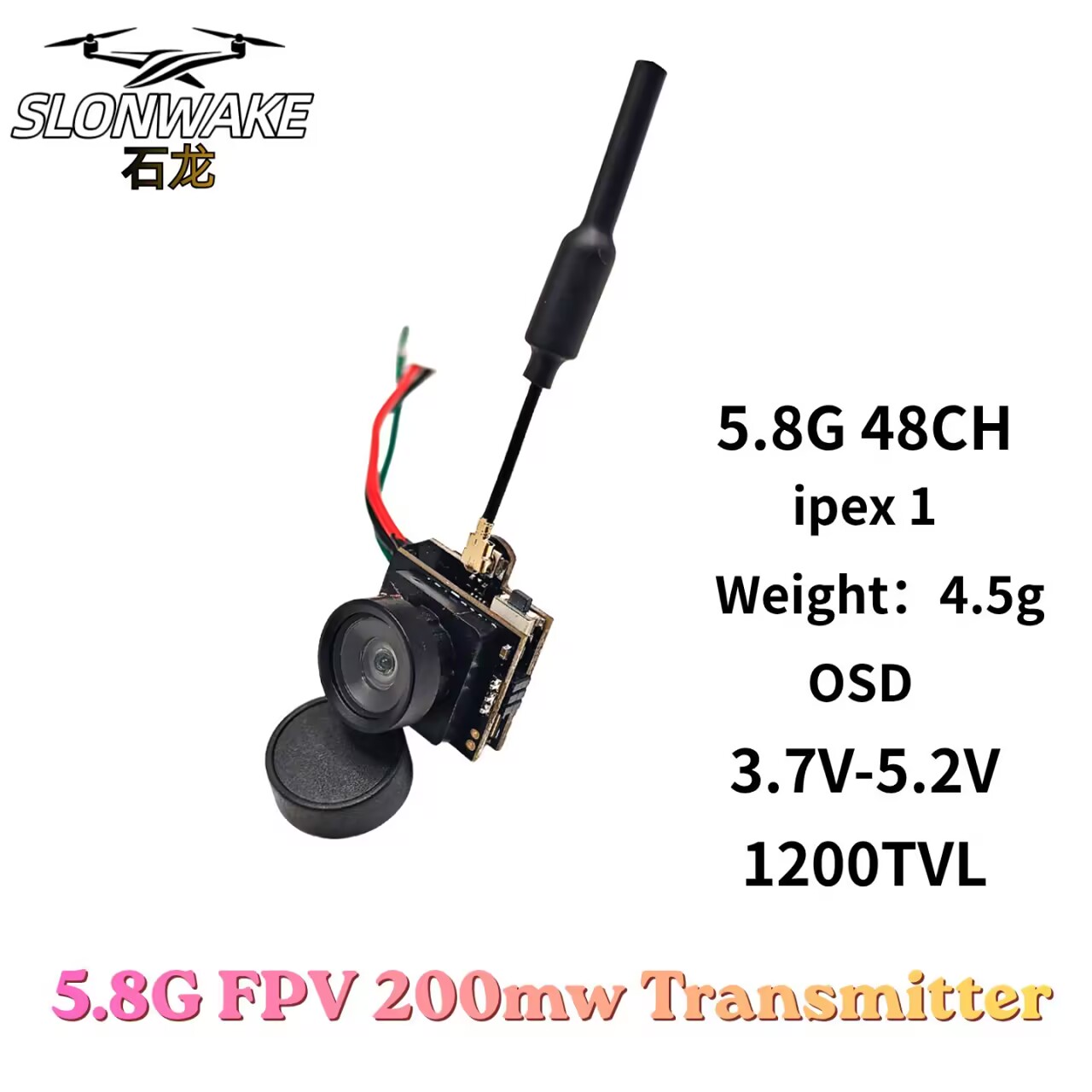 SLONWAKE 5.8G analoge VTX-tran - Analog Fpv Camera recensie en prijs