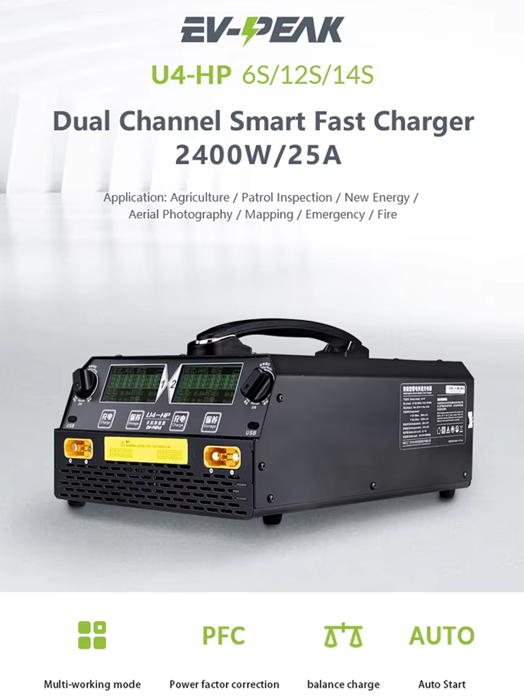 EV-PEAK U4-HP 2400W 25A Dual C - Lipo Battery 6S recensie en prijs